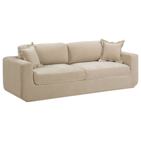 Miri Cream Upcycled Washed Velvet Sofa, Sand