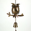 Decorative Metal Owl Mottled Finish Wind Chime Sculpture