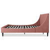Aspen Vertical Tufted Headboard Platform Bed, Ash Rose Velvet, King
