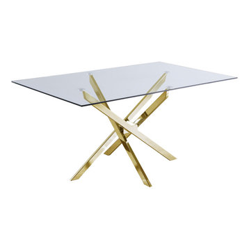 Xander Dining Table, Gold Legs