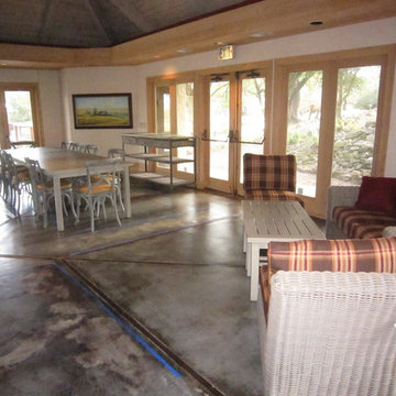 Dining Table with Buffet Table and Seating Group
