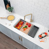 Stylish 28" Dual Mount Single Bowl White Composite Granite Kitchen Sink