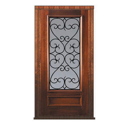 Prehung Home Single Door 80 Mahogany Palermo GBG 3/4 Lite GBG Glass - Front Doors