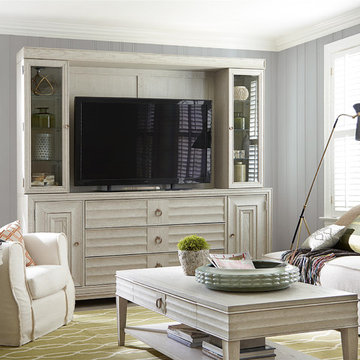 California Rustic Oak TV Entertainment Wall Unit
