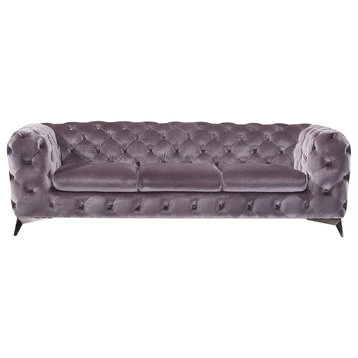 Divani Casa Delilah Modern Grey Fabric Sofa