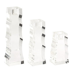 GLASS TAPER CANDLESTICKS - NEW - Candleholders