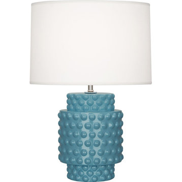 Robert Abbey Dolly Accent Lamp, Steel Blue Glazed Textured Ceramic - OB801
