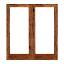 Rustic-1-lite French Solid IG Glass Double Door - Patio Doors