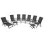 vidaXL 9-Piece Folding Garden Furniture Set, Aluminium, Black