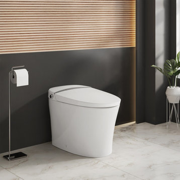 Intelligent Tankless Elongated Toilet and Bidet, Touchless Dual Flush 1.1/1.6gpf