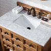 Malibu 36" Single Vanity Cabinet, Honey Alder, Carrara Marble