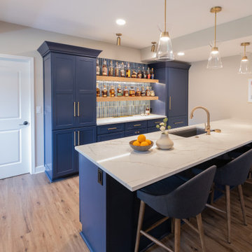 Lenexa, Kansas Basement Remodel with Speakeasy-Inspired Entertaining Bar