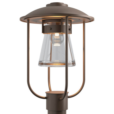 Erlenmeyer Outdoor Post Light, Coastal Bronze Finish, Clear Glass