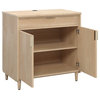 Pemberly Row Contemporary Engineered Wood Library Base in Natural Maple