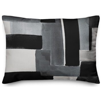 Black Abstract Design 14x20 Indoor/Outdoor Pillow