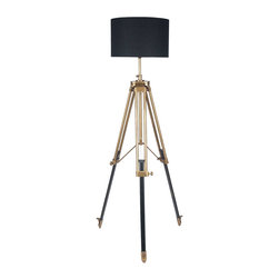 Barker and Stonehouse - ANTIQUE BRASS TRIPOD FLOOR LAMP - L&aacute;mparas de pie