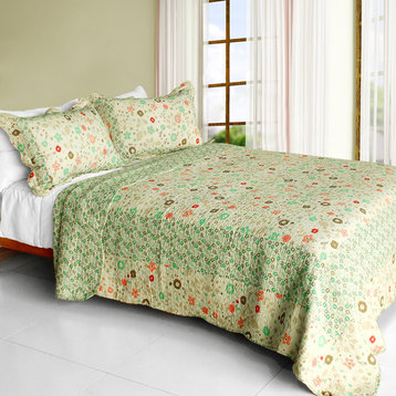 Heavenly Creatures Cotton 3PC Vermicelli-Quilted Printed Quilt Set Full/Queen