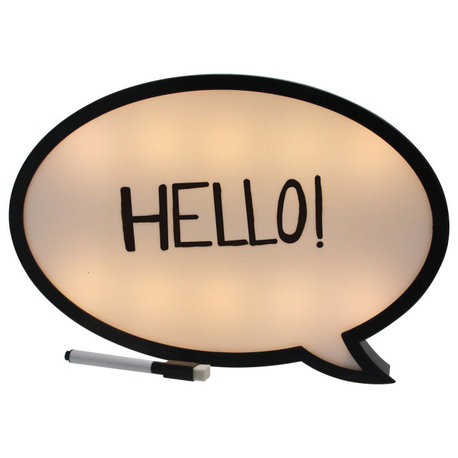 13" Battery Operated LED Lighted Speech Bubble White Board