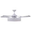 Fanaway Fraser 48" AC Ceiling Fan With Light, White and Transparent
