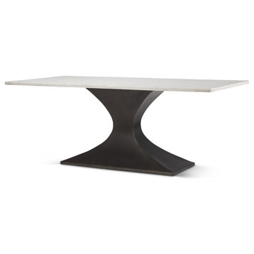 Maxton 79.0L x 39.0W x 30.0H Marble Top Dining Table