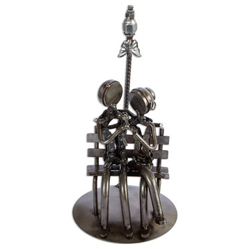 Novica Handmade Rustic Lovers Recycled Auto Parts Sculpture