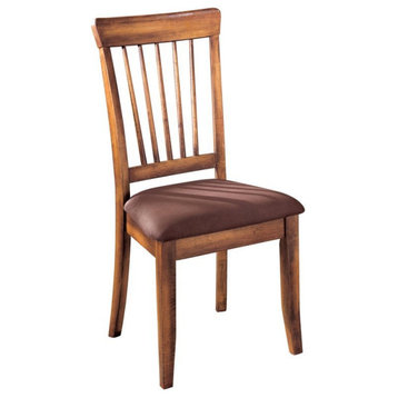 Bowery Hill Upholstered Dining Side Chair in Rustic Brown