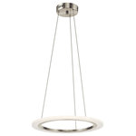 elan - Hyvo 1-Ring LED Pendant, Brushed Nickel - At elan, our passion is art and our medium is light; one that elevates a space and everything in it. With each piece in our collection, we create modern sculptures that define a room and your style, while bringing that all-important light to a space. It can make it bolder, softer, more inviting, or simply make an impression. We do it so you can choose that one perfect piece that you've been dreaming about that connects you and your space. Elan is backed by Kichler's commitment to quality and extensive support network. The collection uses only high-end materials and distinctive finishes, and many items are built around Integrated LED. technology.