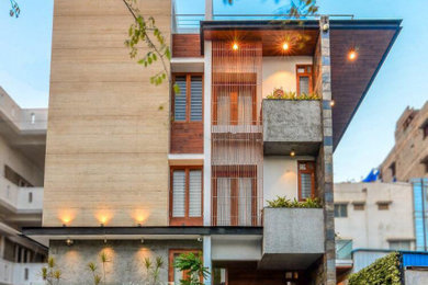Example of a minimalist exterior home design in Bengaluru