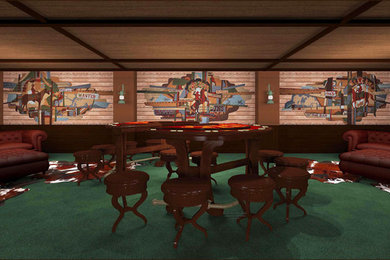 Проект-концепция сигарной зоны hotel&restoran Wild Bill с моими авторскими панно
