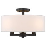 Golden Lighting - Golden Lighting Eliana 4 Light Semi-Flush, Matte Black With Modern White Shade - Stylishly designed, Eliana is the epitome of Traditional elegance in an updated Transitional form. This black and white design is perfect for most spaces. Contrasting the smooth Matte Black finish, a fashionable and crisp Modern White Shade gently diffuses the light. With partially exposed bulbs, this 4-light semi-flush is sure to provide ample illumination.