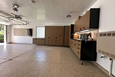 Inspiration for a large attached garage remodel in Cleveland