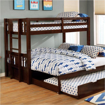 Foa-bk974ex Furniture Of America Abigail Twin/twin Bunk Bed With Extendable Bott
