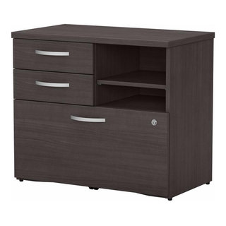 Studio C 60W Office Storage Cabinet with Doors in White - Engineered Wood