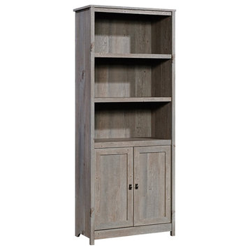 Pemberly Row Engineered Wood 3-Shelf Bookcase in Mystic Oak
