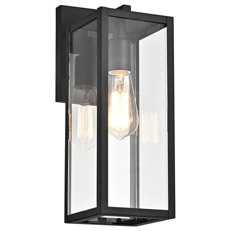 CHLOE Lighting Richard Transitional 1-Light Textured Black Outdoor Wall Sconce