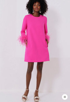 tuckernuck hot pink feather mod mary dress with Cuffs Vests