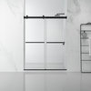 Spezia Double Sliding Frameless Shower Door, Matt Black, 64" W X 76" H