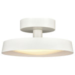 Elk Home - Nancy 11.75'' Wide LED Semi Flush Mount Matte White - EASY INSTALLATION The subtle size of this fixture makes it a perfect accent light. With the overall dimensions of 11.75W X 11.75D X 5.5H this flush mount gives a breath of fresh air to the boring traditional flush mounts. Comes with all the hardware needed for a quick installation. It is perfect for Kitchens, Bathrooms, Closets, Pantry, Powder room, Bedroom etc. Uses (1) 18 watt Integrated LED giving off 1800 lumen 3000K and 90CRI. This fixture uses approx. 65.70 kilowatts annually and only approximately $6.57 yearly to run that is only $.55 per month !! (for each LED based on 10 hours a day usage at national average) The conservative design of the Nancy collection allows for such versatility in styling. The puck shaped metal shade holds a frosted glass diffuser, sleek lines finished in matte white compliment and finish off the look. The Nancy collection can be used in a variety of designs including Contemporary, Modern, Japandi, and more.