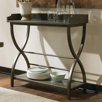 Donny Osmond Home Rectangular Accent Table in Antique Bronze with Metal Base
