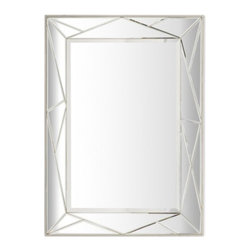 Worlds Away Franco Silver leaf Angled Mirror - Bathroom Mirrors