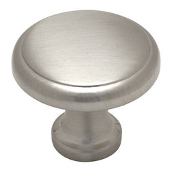 Cosmas - Round Cabinet Knob, 1-1/8" Diameter, Set of 25, Satin Nickel - Cabinet And Drawer Knobs