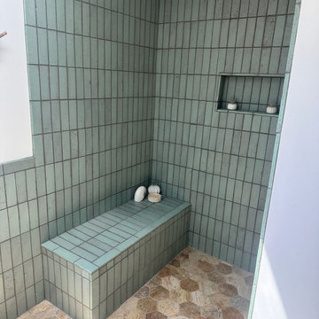 Modern Green Brick Bathroom