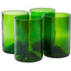 Wine Bottle Tumbler Glasses, Set of 4, Green