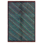 Bareens Designer Rugs - Bohemein Balochi Christop Wool Rug-4'9'' x 6'5'' - A mesmerizing addition to any decor, this exhilarating hand-knotted rug featuring exquisite coloration in an intricate design is made by skilled artisans capable of creating the most exceptional rugs. Featuring traditional, transitional, and geometric patterns this one-of-a-kind Afghan Baluchi rug hand knotted with a plush pile in great quality wool, features luxurious texture and appearance adding softness, warmth and comfort to any room.