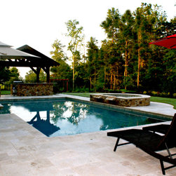 Formal Swimming Pool in Braselton with Travertine Patio - Products