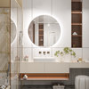 Round LED Vanity Mirror With Backlit, Anti-Fog & Dimmable LED, 28x28