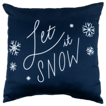 Let It Snow Double Sided Pillow, Dark Blue