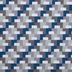 Clueit Webb Interiors Printed Fabric Collection - Tetric Peacock - Curtain Fabric