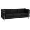 Black Bonded Leather Sofa, Black