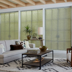 2" Light Filtering Fabric Blinds in Lemon Grass - Venetian Blinds